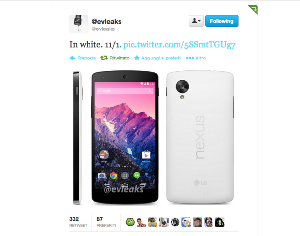 Nexus 5 bianco