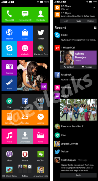 Nokia Android interfaccia